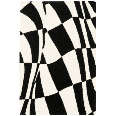 Amier Hand Tufted Wool And Viscose Geometric Rug