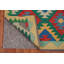 Tapis de couloir oriental géométrique en laine Kilim 3 x 13