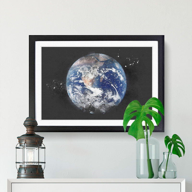 Amazing Image of Earth - Picture Frame Graphic Art Print, Black Framed, 62cm H x 87cm W x 2cm D