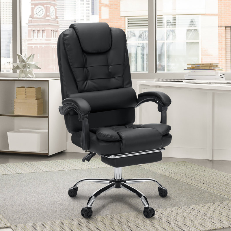 Fauteuil de bureau ergonomique avec repose-pieds Markisha, Noir
