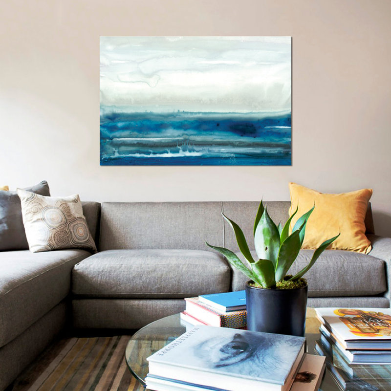 « lake country ii », reproduction sur toile, H 12 po x l 18 po x P 1,5 po, Pas de tapis, Toile tendue
