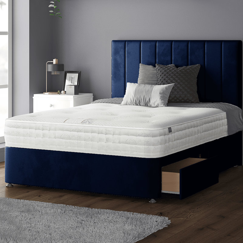Hedley Upholstered Headboard, Royal Blue, Double (4'6)