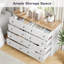 Commode 8 tiroirs pour chambre à coucher, commode de ferme pour placard 8 tiroirs, commode large moderne, armoire de rangement, chambre à coucher, salon, entrée, blanc-1828422013