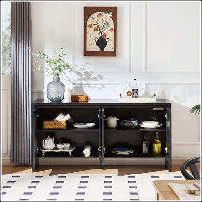 Mid-Century Modern Sideboard with Solid Wood Veneer