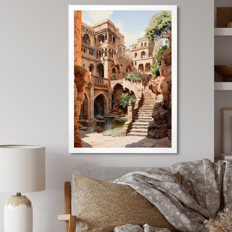 Fortress Majestic Guardians II - Cityscapes, impression d'art mural, H 44 po x l 34 po x P 1,5 po, Cadre photo blanc