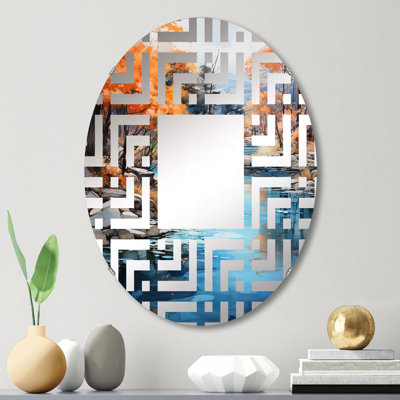 Miroir décoratif Tranquil Lakes Rivers Urban Symphony II - Maze-MIR114537-Ovale