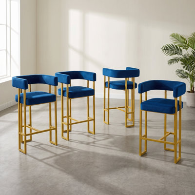 Tabouret de bar moderne de 66 cm (26 pouces) en similicuir avec dossier et repose-pieds