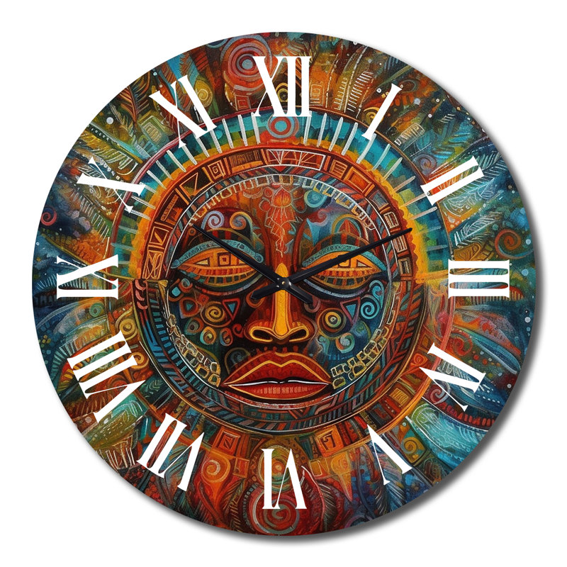 Horloge murale abstraite spirituelle et chamanique, Très grand
