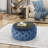 Dark Blue Modern With Button- Covering And Strong Tempered Glass, 29.66" W X D 14.59" H Velvet Details Glass Top, Look,