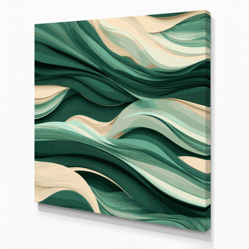 Abstract Landscape 60 Green Canvas Wall Art, 12" H x 12" W