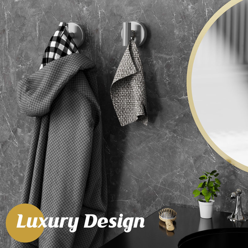 Paquet de 4 crochets à ventouse robustes pour douche, crochets de serviettes de salle de bain sans perçage pour carreaux de miroir en verre, crochets muraux noirs pour serviettes