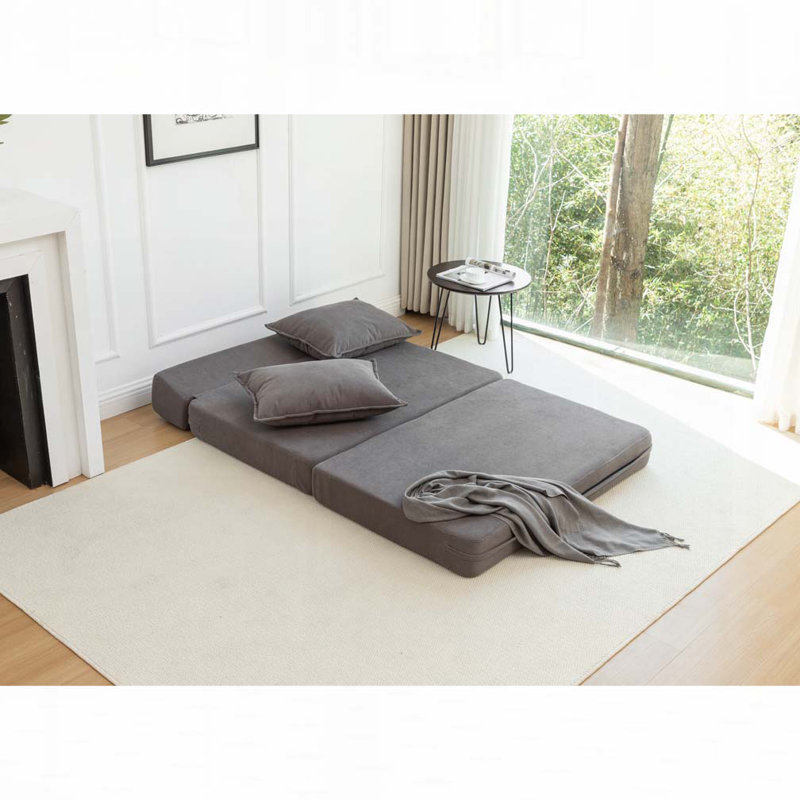 Canapé-lit en tissu Corduroy, Gris