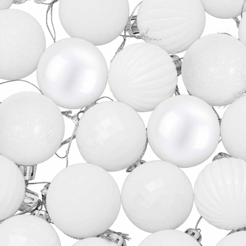 4 cm Polystyrene Shatterproof Bauble, White
