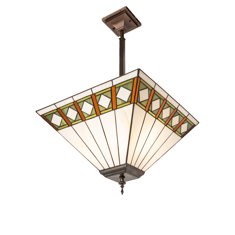 17" Square Diamond Band Mission Inverted Pendant