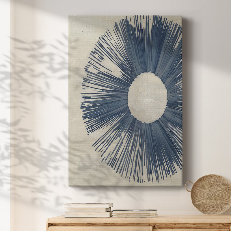 «Blue Burst I» sur toile, H 36 po x l 24 po