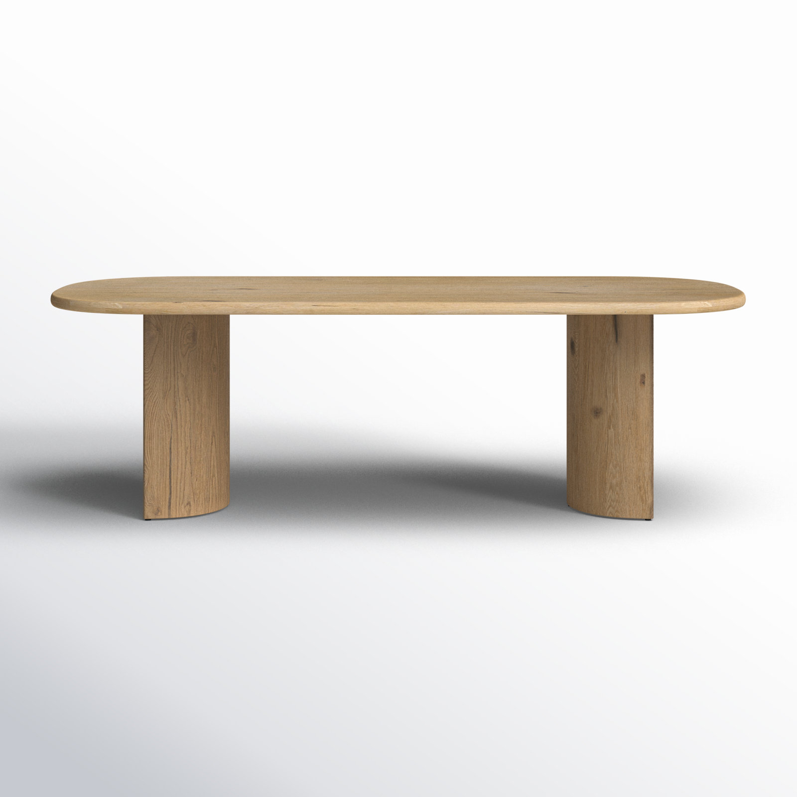 Haiden 94'' Double Pedestal Dining Table, Worn Oak Veneer, 30" H x 94" W x 42" D