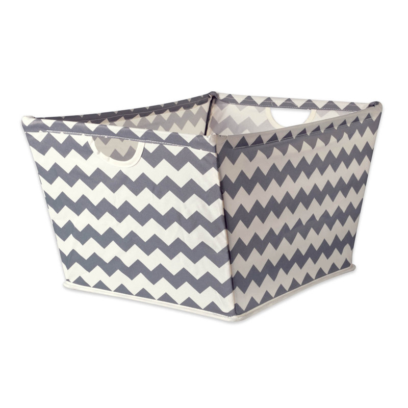 Bac en tissu à chevron trapézoïdal Amado, Gris, H 10 po x l 12 po x P 16 po