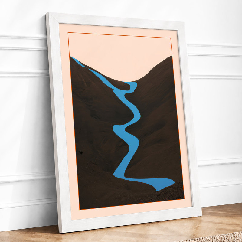 Winding River Graphic Art - Print, A2 - 59.4 x 42.0 cm, White