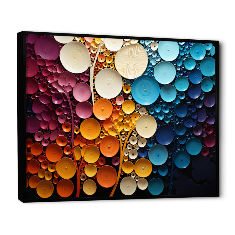 Pois d'équilibre audacieux - imprimé, H 34 po x l 44 po x P 1,5 po, Cadre flottant noir