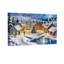 Ensemble de 3 impressions sur toile, arbre de Noël, maisons enneigées, village d'hiver-1295377316