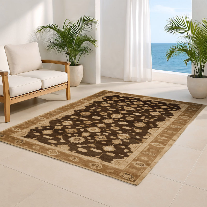 Tapis intérieur et extérieur brun Overdyed, Rectangle 4pi x 6 pi