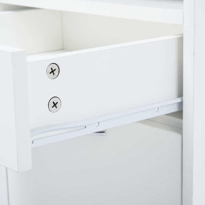 Mobile Printer Cabinet In White, With Drawer And Cabinet, Compact, Fits Under Desks White Office , Offers Ample Storage, Desk Space