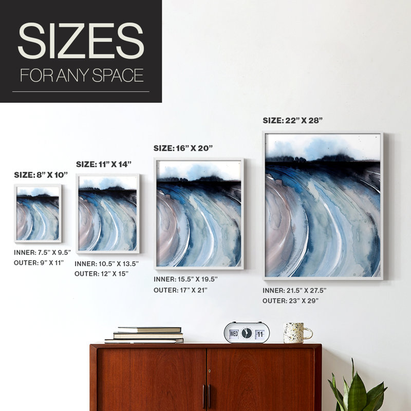 Geode Valley II, reproduction encadrée - bois massif, Blanc, H 28 po x l 22 po
