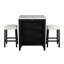 Dining Table Storage Side Shelves 2X Stools High Gloss Table Top Ivory 3Pc Dining Set