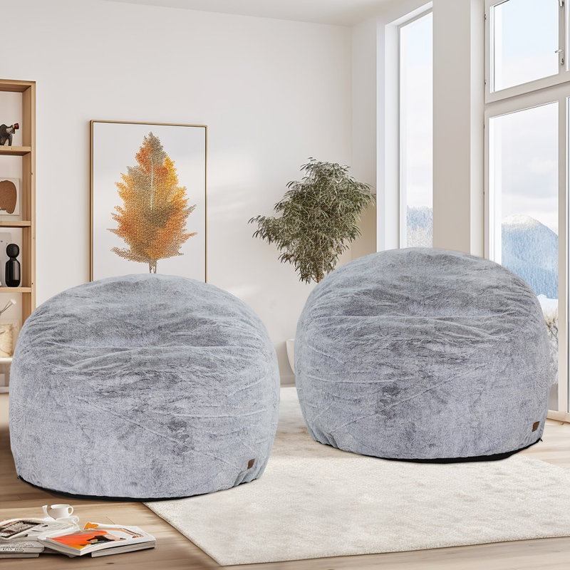 Fauteuil à billes, fauteuil à billes en mousse à mémoire de forme, fauteuil à billes en fausse fourrure moelleuse, fauteuils confortables pour le salon, les chambres à coucher, la détente, la lecture, les jeux vidéo