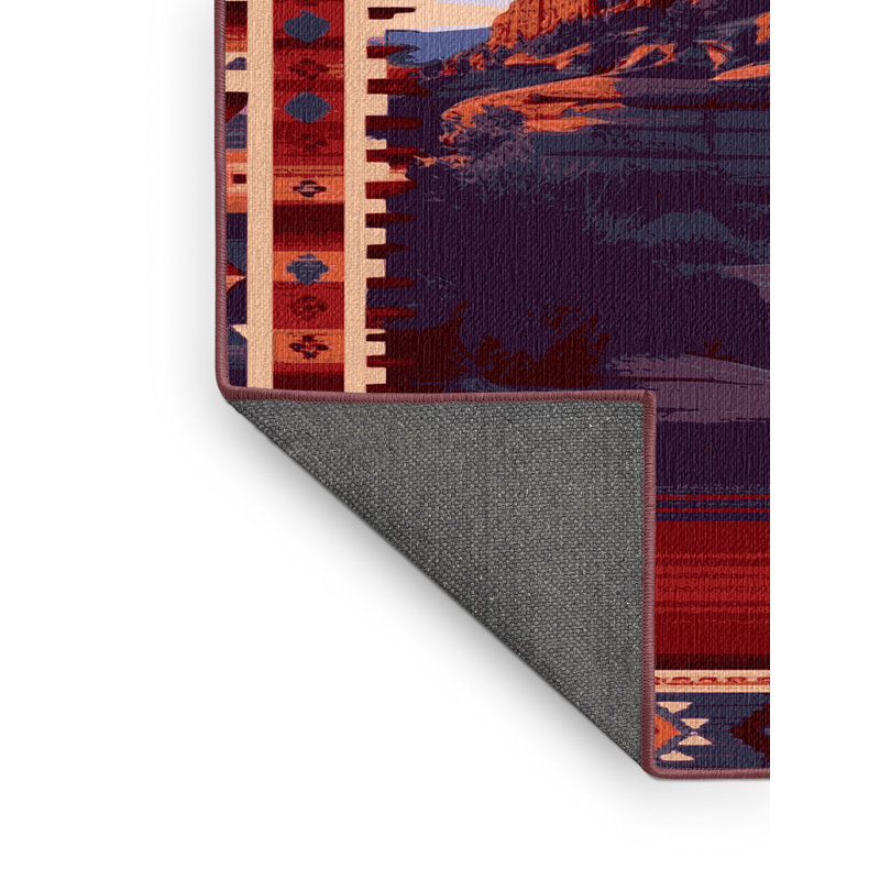 Tapis lavable Sedona Sunset Southwestern, Rectangulaire 2 pi x 3 pi