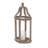 Reclaimed Wood Beaded Decorative Indoor Outdoor Brown Candle Lantern
