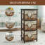 Jhavon 3-Drawer Wooden Cabinet with Wicker Storage Baskets and Brown Bear Design Christmas Gift