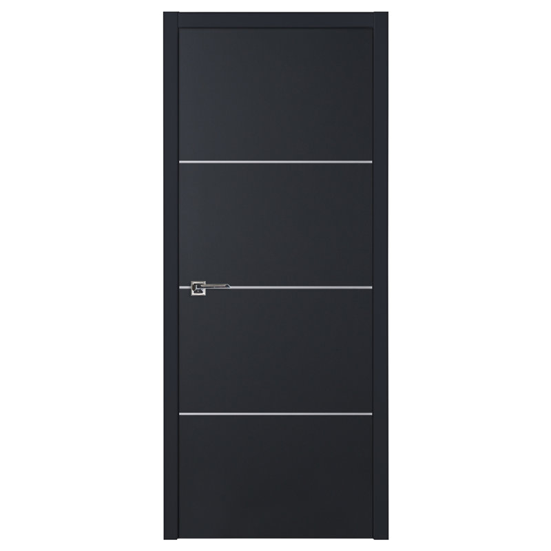 Glam G-Pro 009 Porte intérieure pré-suspendue en stratifié noir doux 36 po x 96 po, 36 po x 96 po, Noir doux, Oui