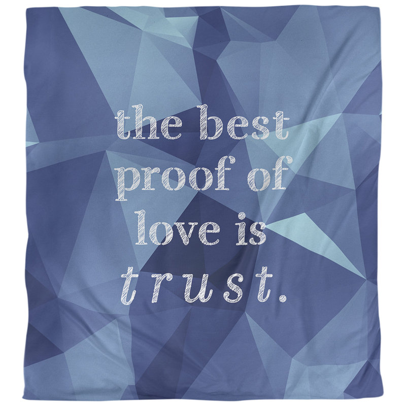 Housse de couette simple love & trust quot, Housse de couette pour très grand lit, Saphir