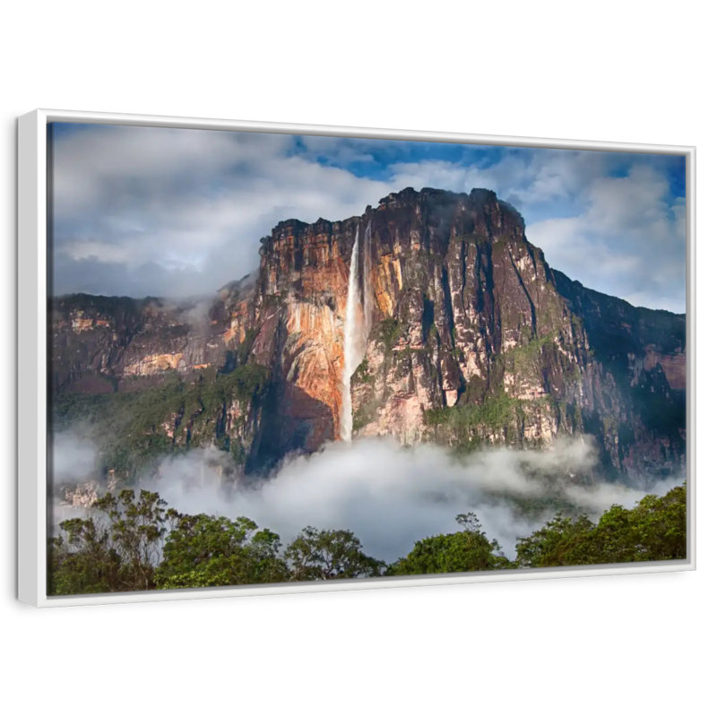 Angel Falls, Floating Frame White, 37" X 25"