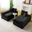 Canapé 4 places multifonctionnel en velours noir avec arrangement flexible