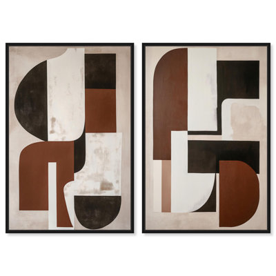 «Neutral Luxe Boho Art», ensemble de 2 impressions sur toile par 