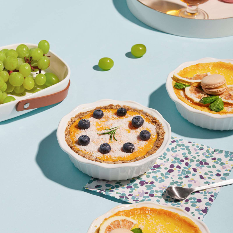 LIFVER Round Ceramic 4 Piece Baker Bakeware Set