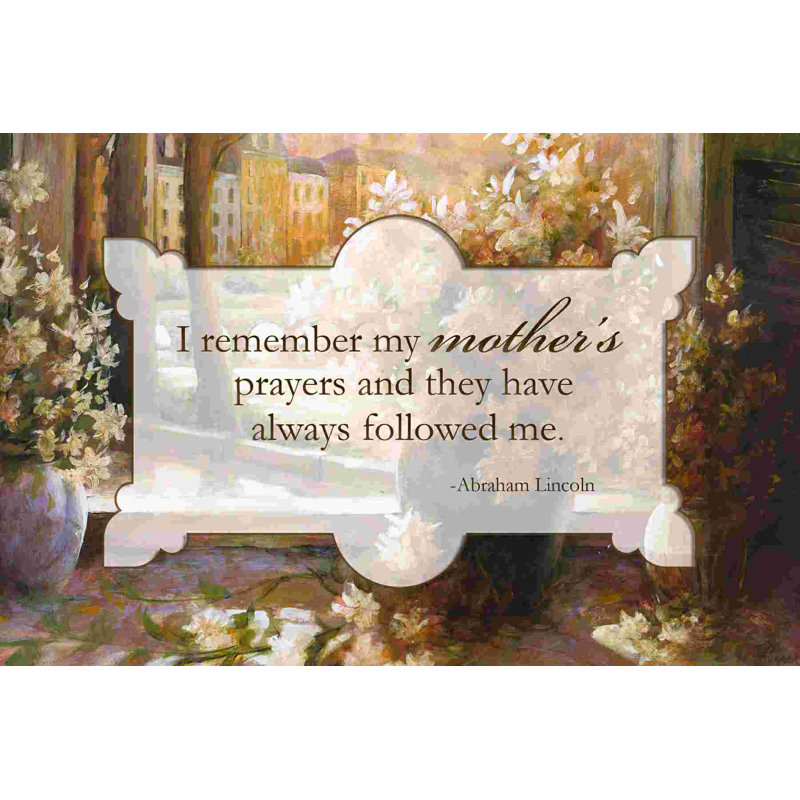 «Mothers Prayers», art textuel sur toile tendue, H 8 po x l 12 po