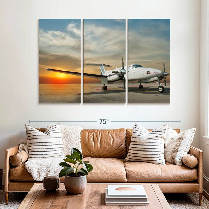 Mehar Parked Propeller Airplane, 14" H x 23" W