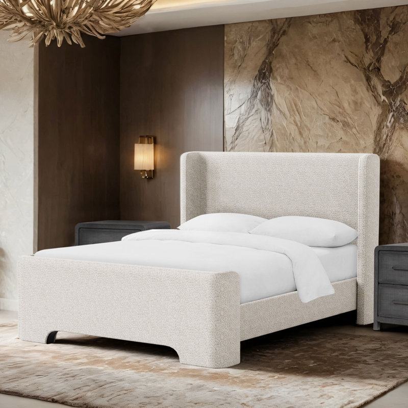 Suzy Chenille Upholstered Platform Bed, King
