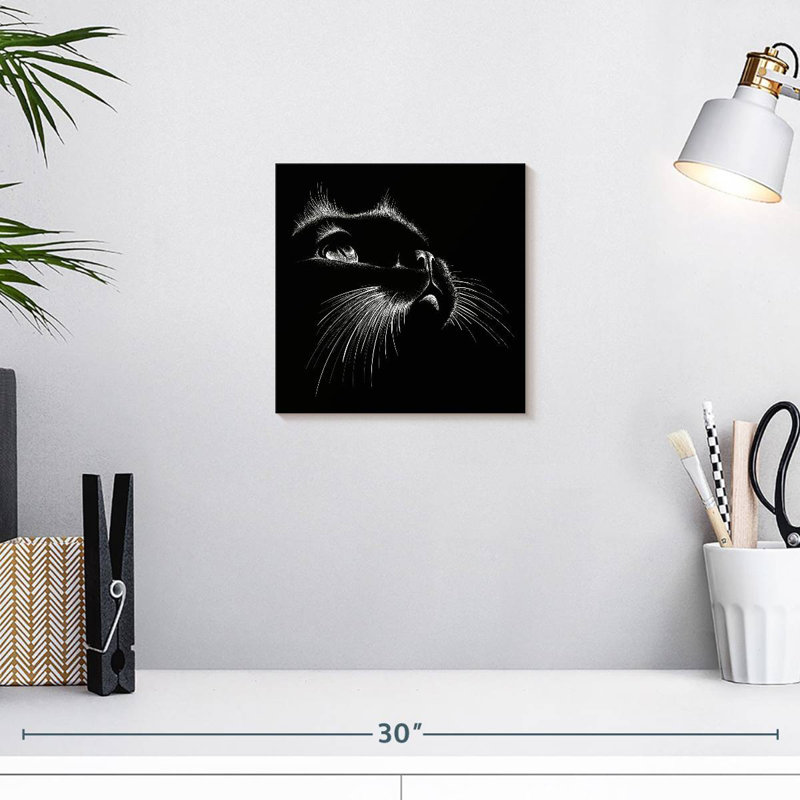 Black Cat Features, 10" H x 10" W