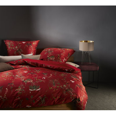 Red 100% Cotton Reversible 2 Piece Duvet Cover Set