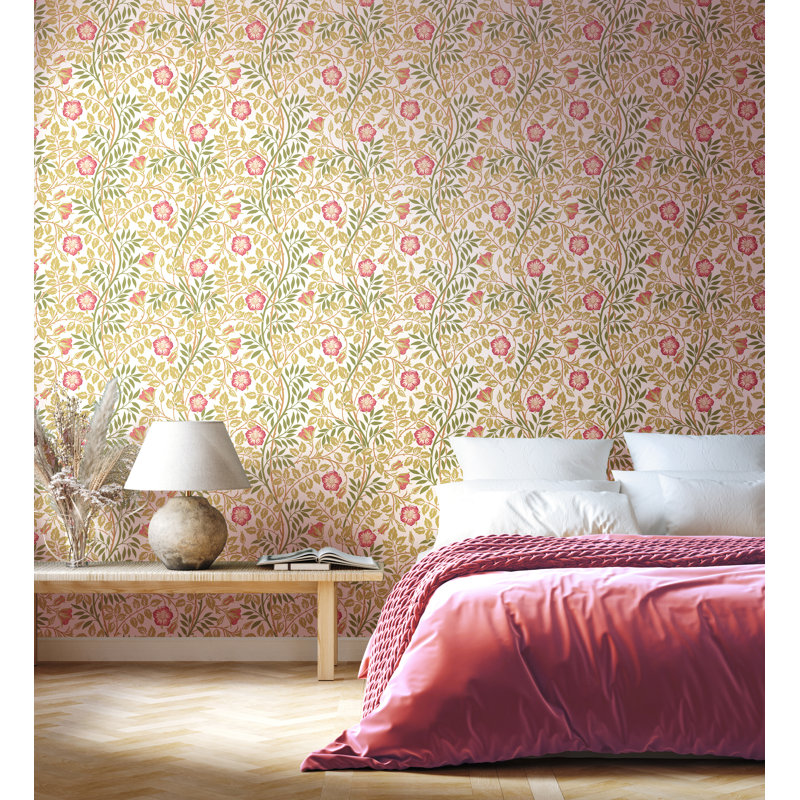 Padstow 10m x 50cm Matte Wallpaper Roll, Rose Pink