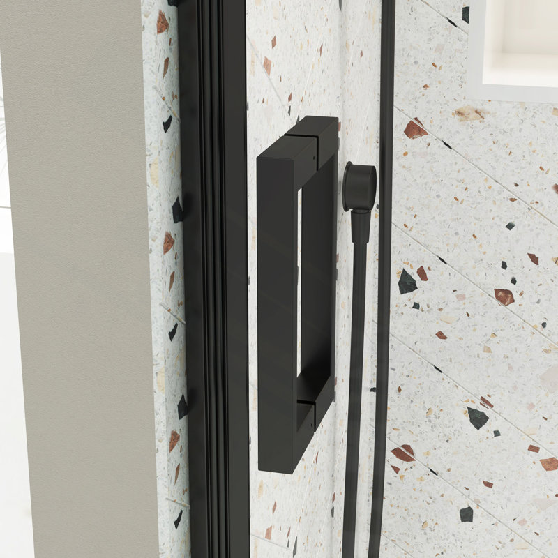 Porte de douche, porte coulissante, avec verre trempé de 5/16 po