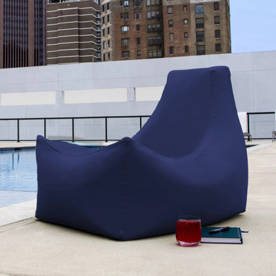 Outdoor Bean Bag Lounge Chair with Carry Handle, Weather & Fade‑Resistant Polystyrene Bead Filled Seating for Patio Deck Poolside