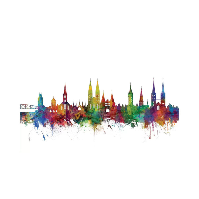 Lubeck, Germany Skyline by Michael Tompsett - Wrapped Canvas Gallery-Wrapped Canvas Giclée, 20.32 cm H x 30.48 cm W