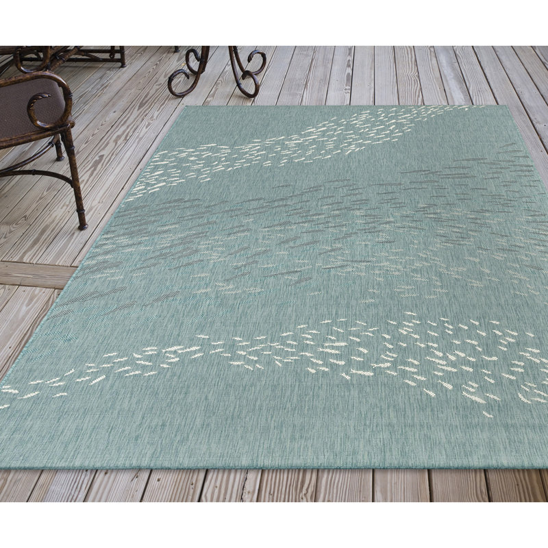 Conradine Performance Abstract Flatweave Indoor and Outdoor Rug, Rectangle 3'3" x 4'11"