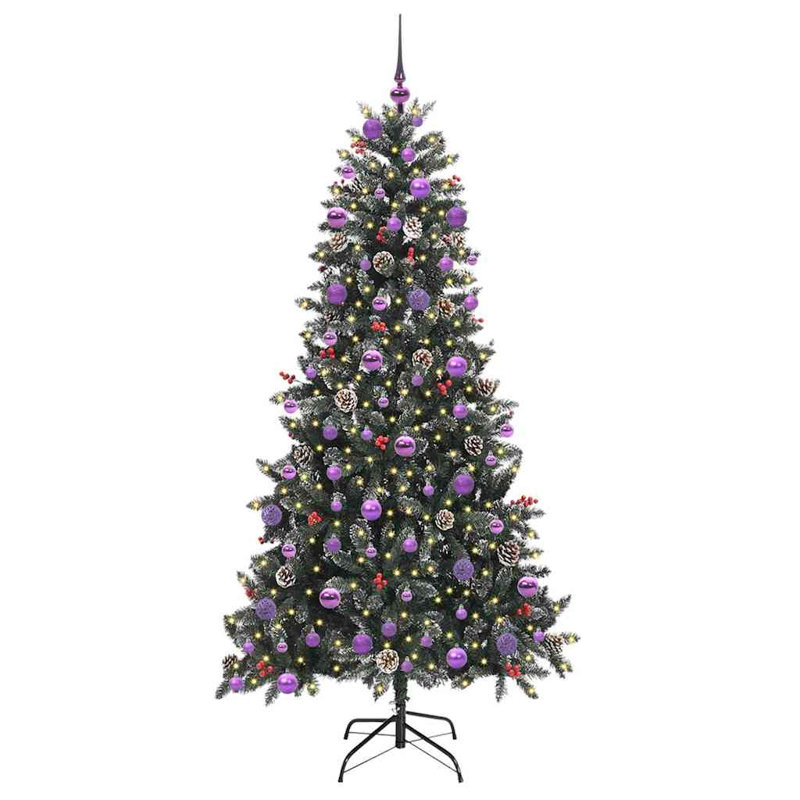 Artificial Christmas Tree with Stand Green, 6.89' H, Purple