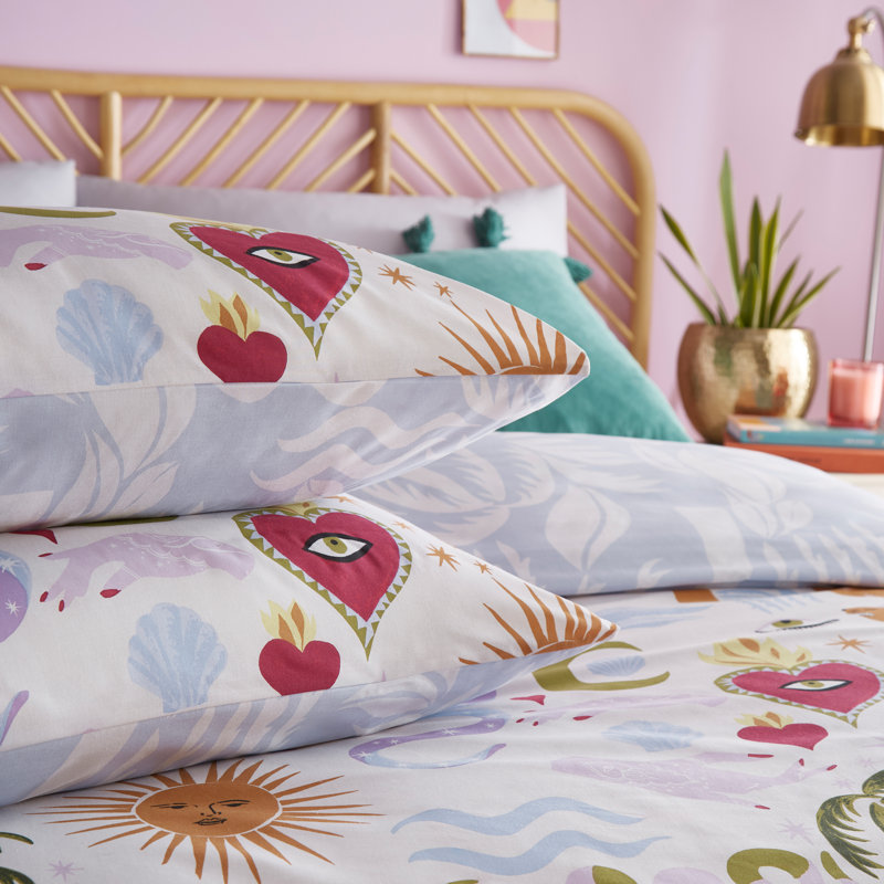 Alchemy Cotton Blend Floral Duvet Cover Set with Pillowcases, 230 x 220 cm - 2 Standard Pillowcases